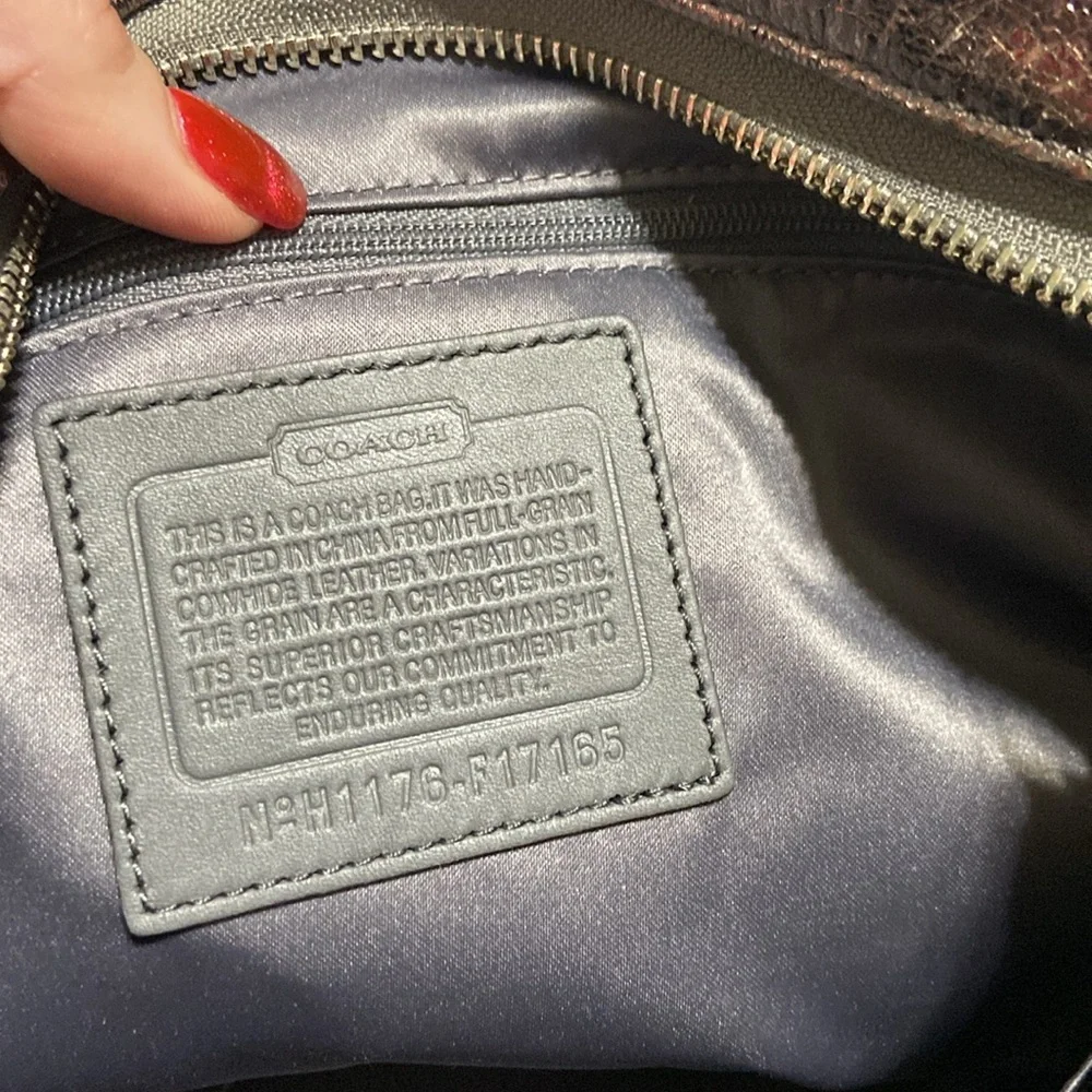 Like new COACH F17165 BROOKE PEWTER METALLIC HOBO/SATCHEL BAG - REMOVABLE STRAPS
